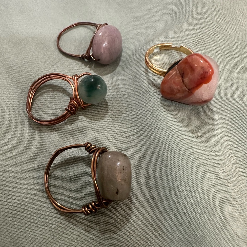 Elegant Multi-Stone Wire Wrapped Rings